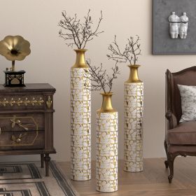 Floor Vases Gold Large Vases - 32/28/24 inch decorative high vases set of 3 for home decor Vintage Large vases representing twigs Twigs dried flo