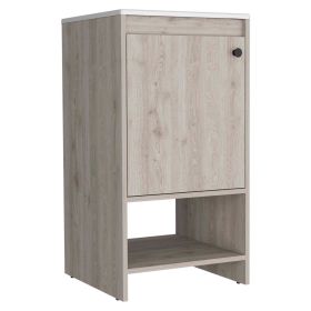 Braavos Bathroom Vanity, Sink, Two Shelves, Single Door Cabinet (Color: Light Gray)